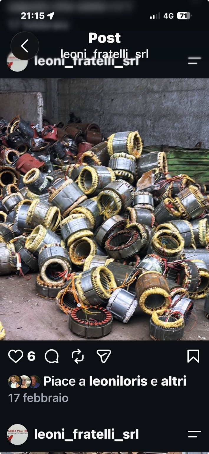 Statori di motori elettrici selezionati